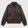 Cropped leather jacket