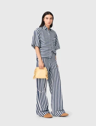 Cropped linen-blend shirt Cropped linen-blend shirt