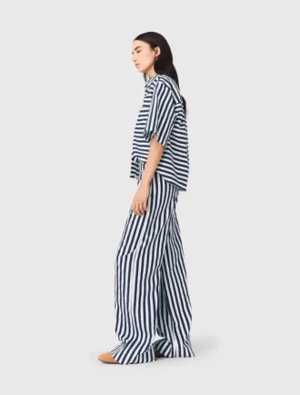 Cropped linen-blend shirt Cropped linen-blend shirt