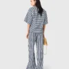 Cropped linen-blend shirt