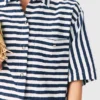 Cropped linen-blend shirt
