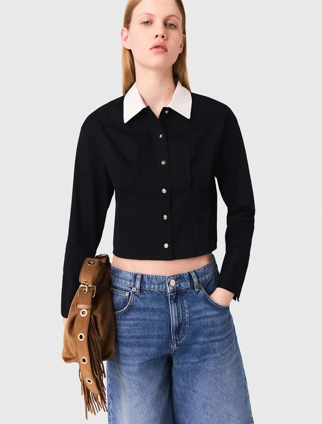 Cropped poplin shirt Cropped poplin shirt