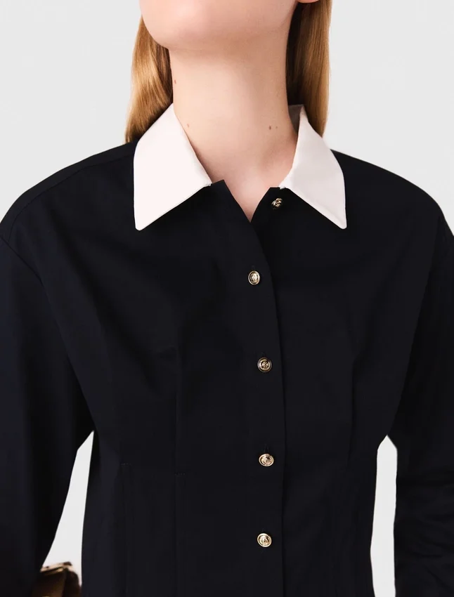 Cropped poplin shirt Cropped poplin shirt