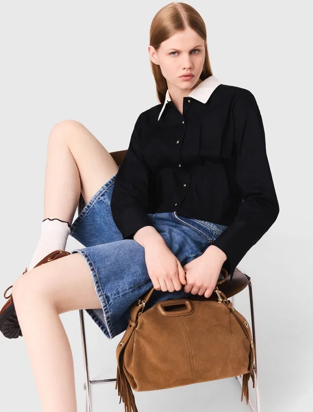 Cropped poplin shirt Cropped poplin shirt