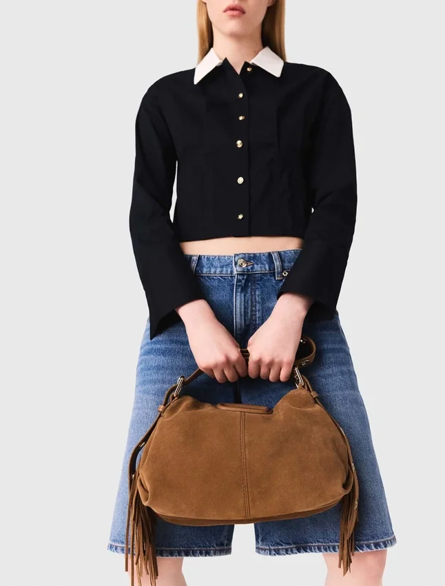 Cropped poplin shirt Cropped poplin shirt