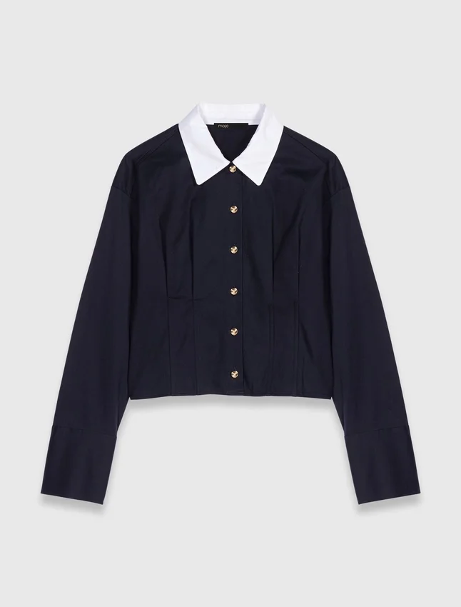 Cropped poplin shirt Cropped poplin shirt