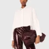 Cropped shirt with jewel detail