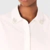 Cropped shirt with jewel detail