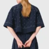 Cropped shirt with studs