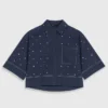 Cropped shirt with studs