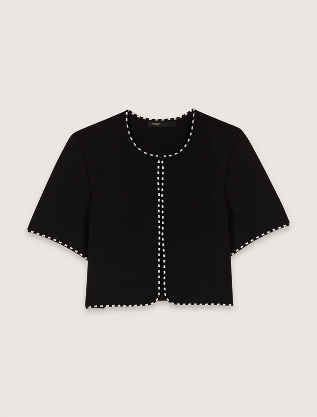 Cropped short sleeve cardigan Cropped short sleeve cardigan