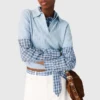 Cropped sweater with rhinestones