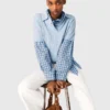 Cropped sweater with rhinestones