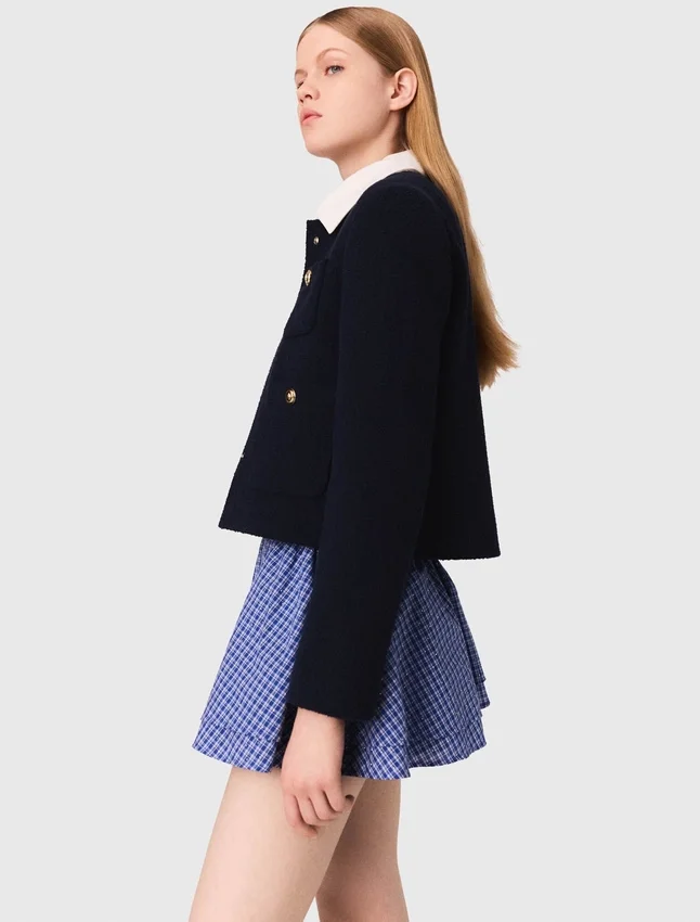 Cropped tweed jacket, removable collar Cropped tweed jacket, removable collar