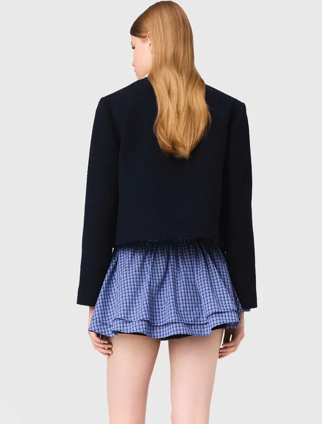 Cropped tweed jacket, removable collar Cropped tweed jacket, removable collar