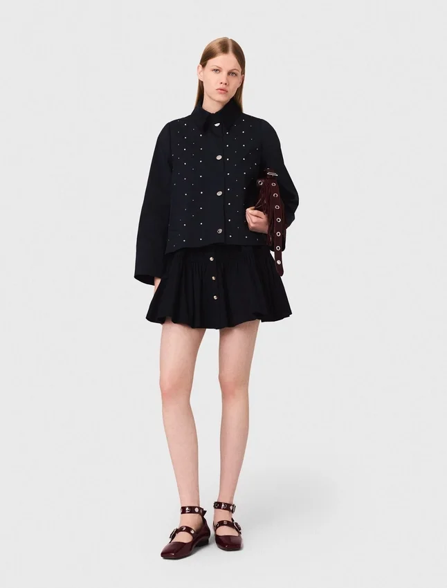 Cropped velvet collar jacket Cropped velvet collar jacket
