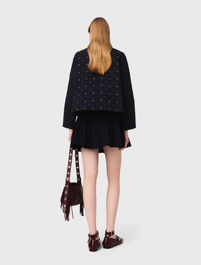 Cropped velvet collar jacket Cropped velvet collar jacket