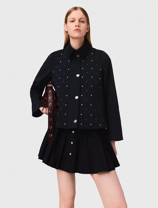 Cropped velvet collar jacket Cropped velvet collar jacket