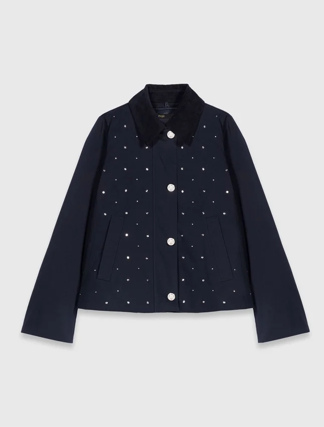 Cropped velvet collar jacket Cropped velvet collar jacket