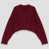 Cropped wool-blend cardigan