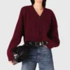 Cropped wool-blend cardigan