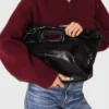 Crackled leather M Tote bag