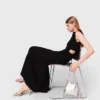 Cutout waist maxi dress