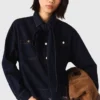 Denim jacket with bow