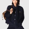 Denim jacket with bow