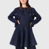 Denim jacket with faux leather