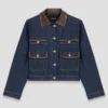 Denim jacket with faux leather
