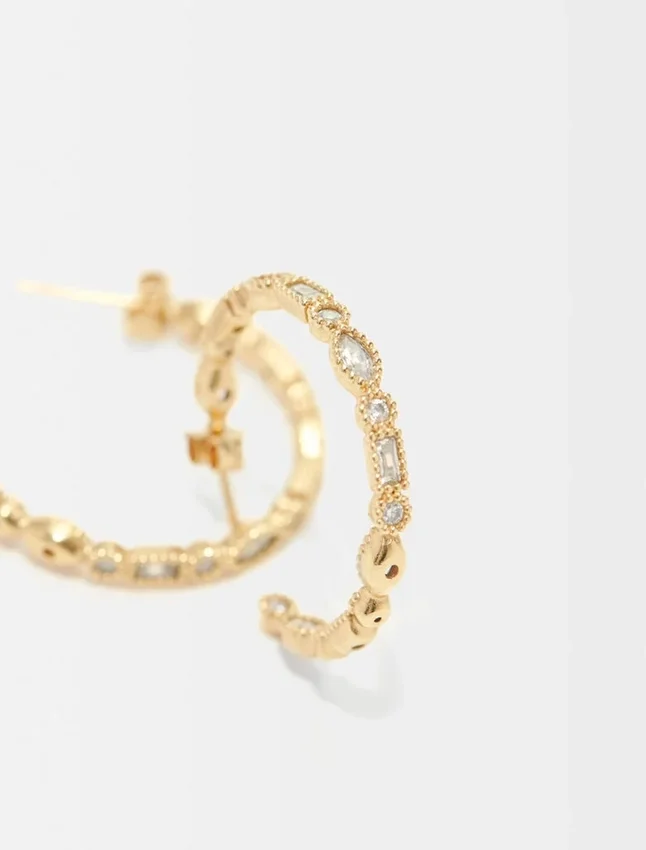Diamanté-embellished large hoop earrings Diamanté-embellished large hoop earrings