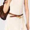 Double-buckle leather belt