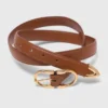 Double-buckle leather belt