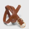 Double-buckle leather belt
