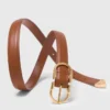 Double-buckle leather belt