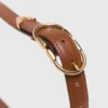 Double-buckle leather belt