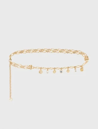 Double chain belt with charms