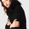 Double-faced coat with removable collar