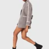 Double-faced coat with trim Double-faced coat with trim