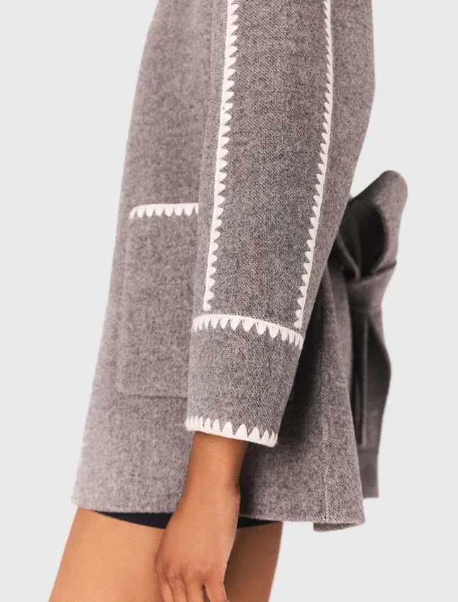 Double-faced coat with trim Double-faced coat with trim