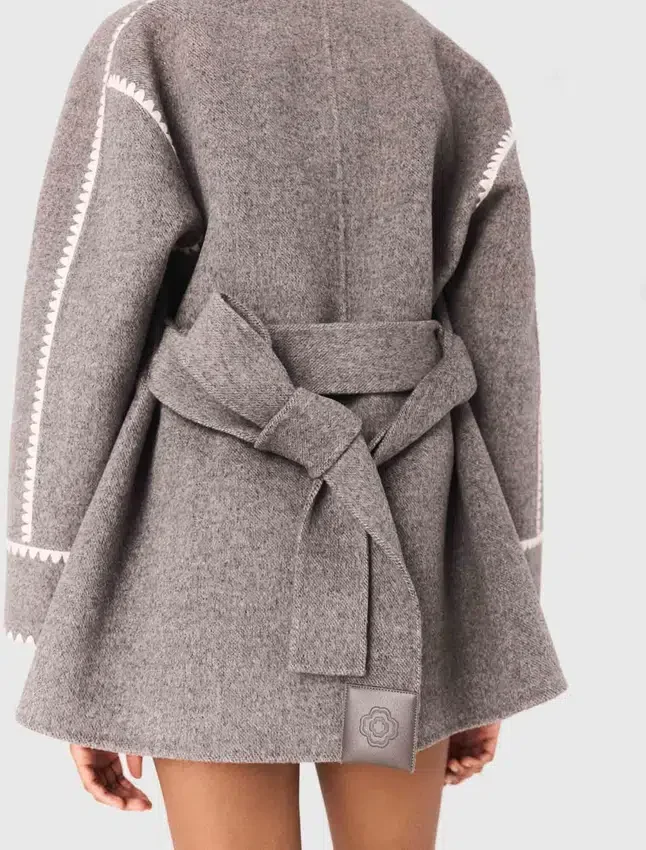 Double-faced coat with trim Double-faced coat with trim