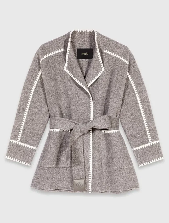 Double-faced coat with trim Double-faced coat with trim