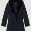 Double-faced mid-length coat