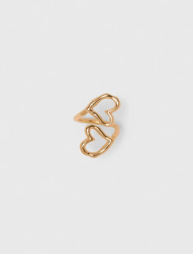 Double gold-plated heart ring Double gold-plated heart ring