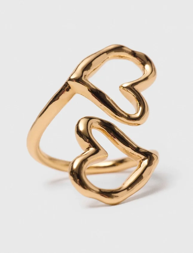 Double gold-plated heart ring Double gold-plated heart ring