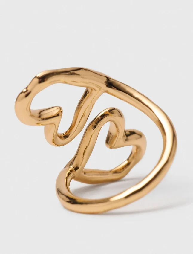 Double gold-plated heart ring Double gold-plated heart ring