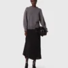 Dual-material maxi dress