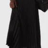 Dual-material maxi dress