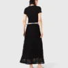 Embroidered basket-weave knit skirt